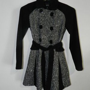 XOXO belted Jacket/Coat in black & white tweed look, very lightly worn